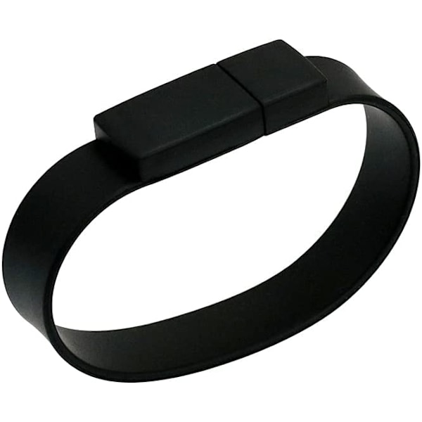 Bärbar vattentät armbandsdesign USB blixt, svart 128GB