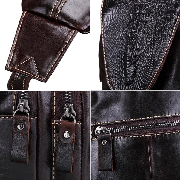 Axelremsväska i läder Crossbody-väska Herr Dam Resor Utomhussporter, Ryggsäckar