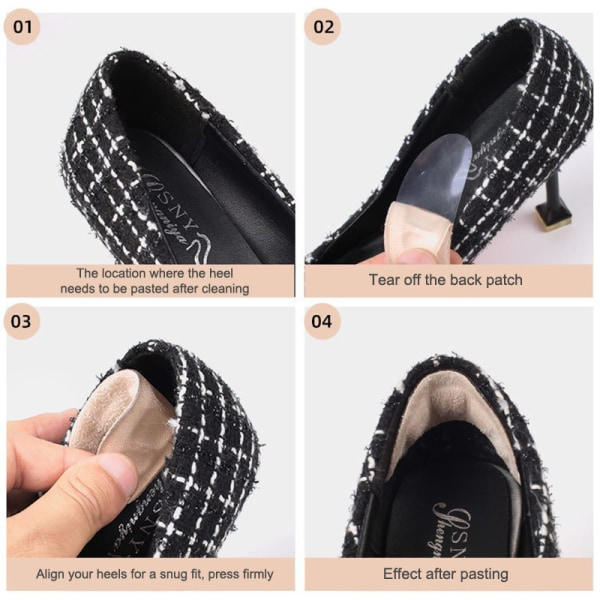 Damskor Silikonpad Anti-Slip Pad Självhäftande front Ett par
