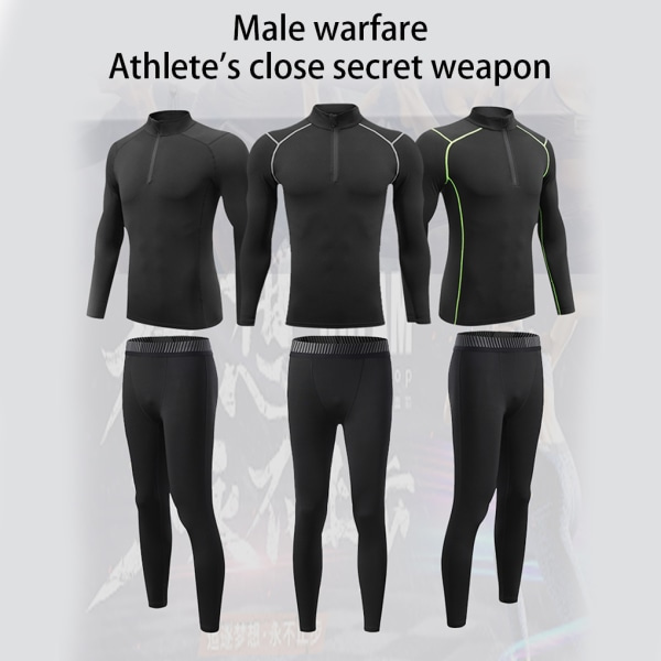 Sportkläder för män Sportdräkt Andas Playsuit träningsoverall Black Grey L