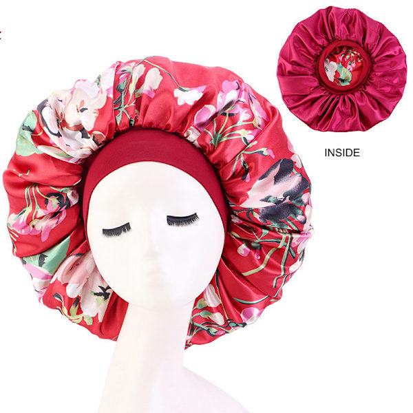 Cap i två lager för kvinnor, en one size (röd blomma)
