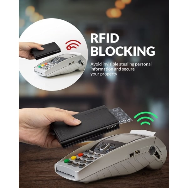 Kreditkortsinnehavare ID Fönster Läder Passfodral Case RFID