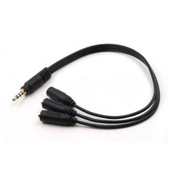35 mm 3-vägs Aux Multi hörlurar hörlurar Audio Splitter Adapter 35 mm Jack Hub Spliter Kabelförlängare 1 hane till 3 hona