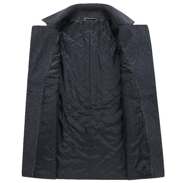Män mellanlång kostym krage ylle Tjock enkelknäppt 2XL