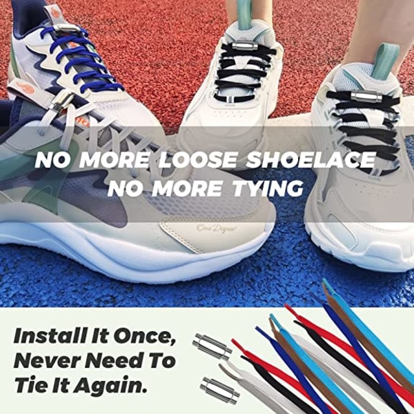 2-par No-tie elastiska skosnören för barn, vuxna, äldre, med