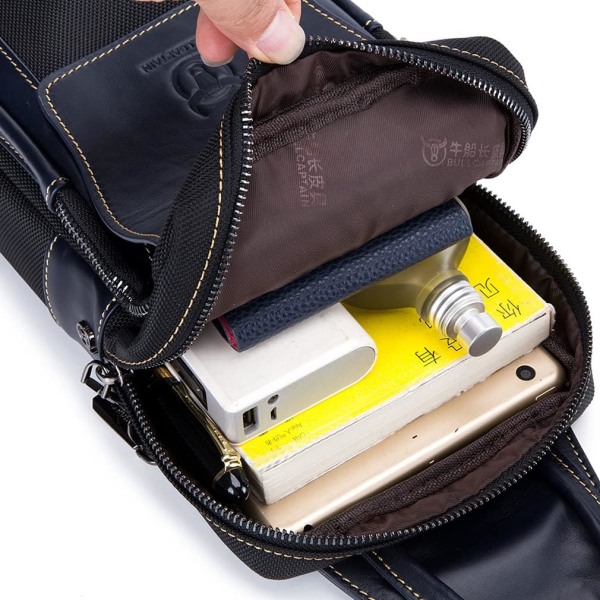 Axelremsväska i läder Crossbody-väska Herr Dam Resor Utomhussporter, Ryggsäckar