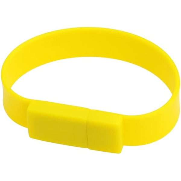 Bärbar vattentät armbandsdesign USB blixt, gul 128 GB