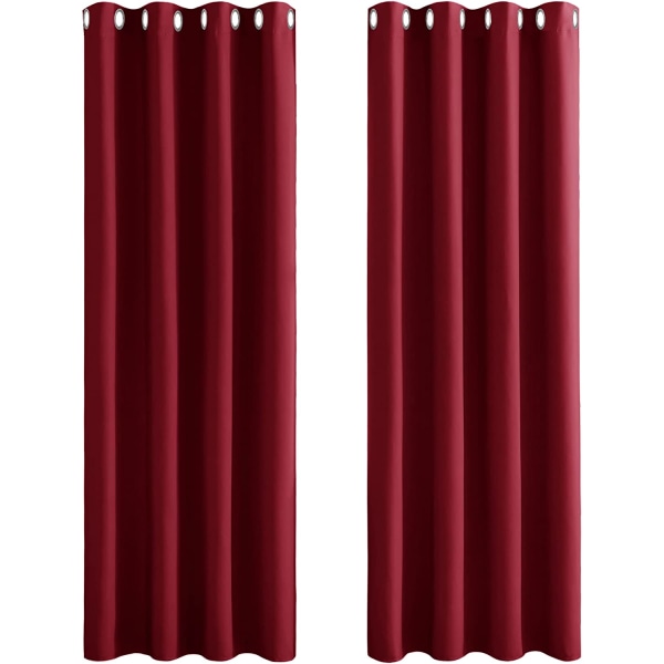 2 st mörkläggningsgardiner (röd 132*60cm)