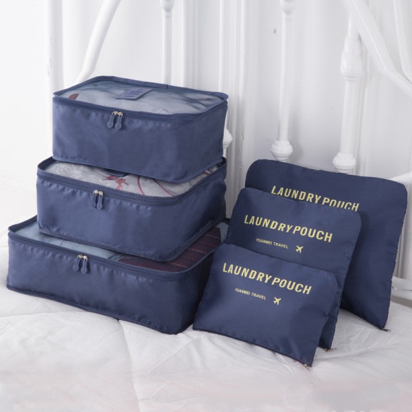 Organizer, 6-pack resepaketeringskub för kläder Bagageförvaring Marinblå