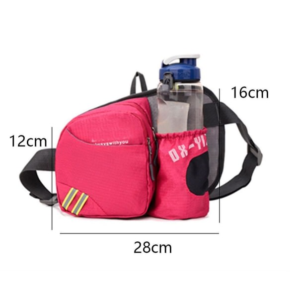 Fannypack med vattenflaskhållare för löpning och hundpromenad Svart