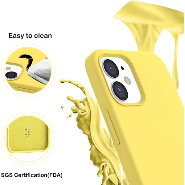 iPhone 12 Pro /12 Flytande Case Citrongul