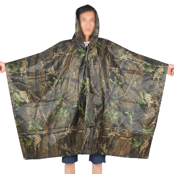 3In1 Poncho Vattentät Camo Ripstop Regnrock Regnrock