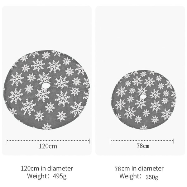 Julgranskjol Snowflake 48/30,7 tum vit plysch 78cm grå