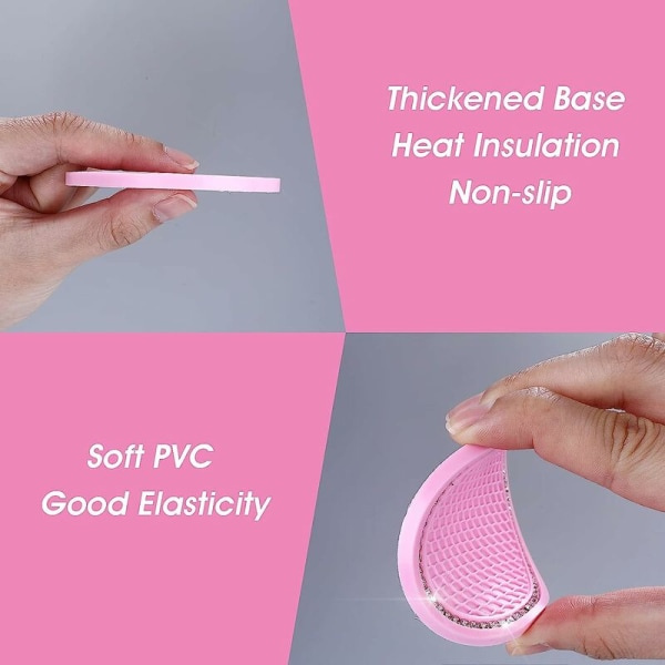 Set med 4 halkfria silikonmattor (rosa)