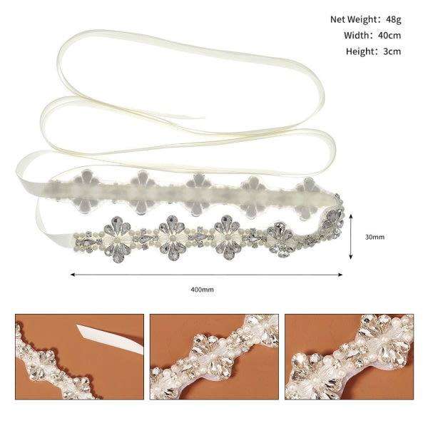 Bröllopsbälte Inlagd strass midjekedja, brudtärnabälte Dam Bröllopsklänning Accessoarer