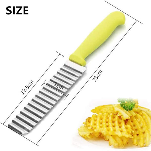 Rostfritt stål korrugerad potatisskärare grönsaksskärare, pommes frites cutter potatis