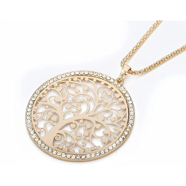 Flickor Celtic Tree of Life hängehalsband, Cubic Zirconia Crystal Mousserande Strasshalsband