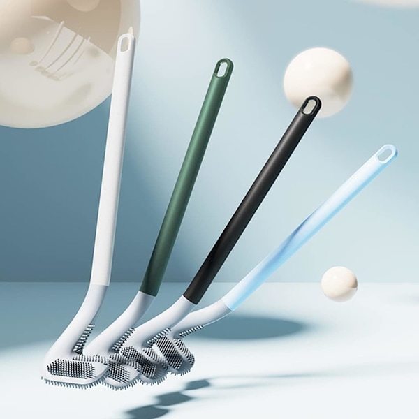 Brosse de Toilette en Silikon, Brosse WC Suspendu, Brosse Toilette Salle de Bain (Le Noir)