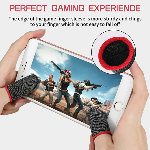 20 delar Finger Sleeves för Gaming Mobilspel Röd