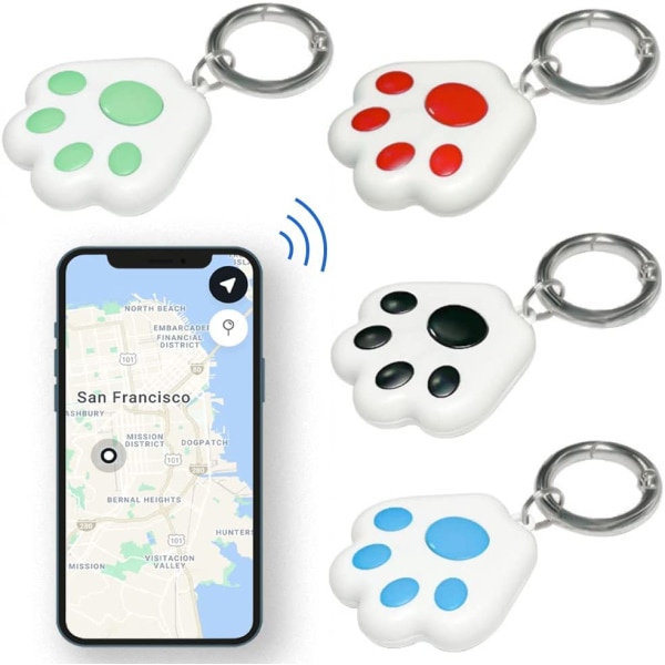4PCS GPS Tracker, Pet Locator Portable (blå, svart, röd, grön)