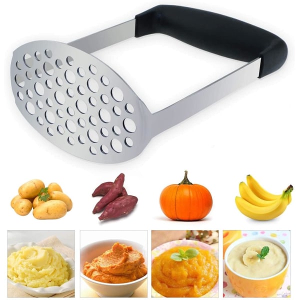 Potatisstöt i rostfritt stål, potatispressare för att göra krämig potatismos, grönsaker och frukter