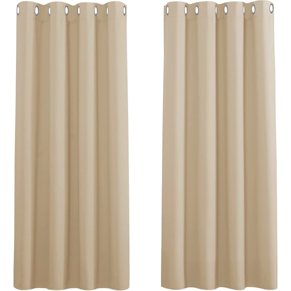 2 mörkläggningsgardiner (Beige 132*60cm)