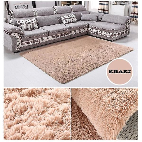 Fiber Hus Vardagsrum Sovrum Matta Antisladd Shaggy Matta Khaki