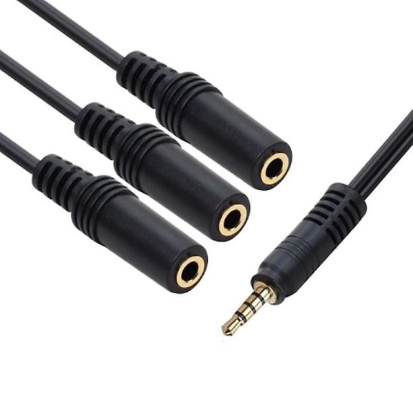 35 mm 3-vägs Aux Multi hörlurar hörlurar Audio Splitter Adapter 35 mm Jack Hub Spliter Kabelförlängare 1 hane till 3 hona