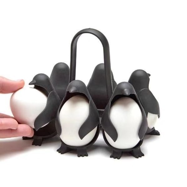 3-i-1 Laga, förvara och servera ägghållare, Penguin-sha