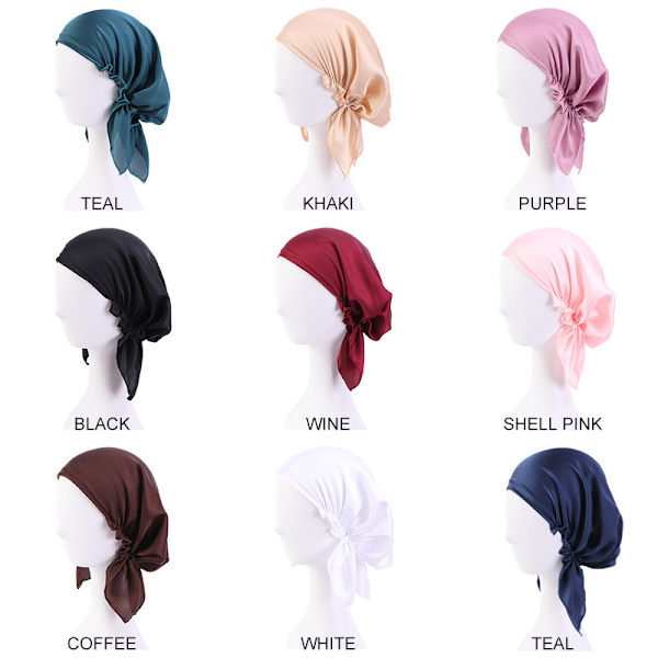 9 stycken simuleringssilkesatin cap cap, silke hårvårdspaket