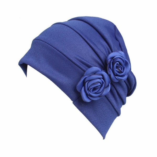 Blomdesign kemo håravfallsmössa cap (skattblå)