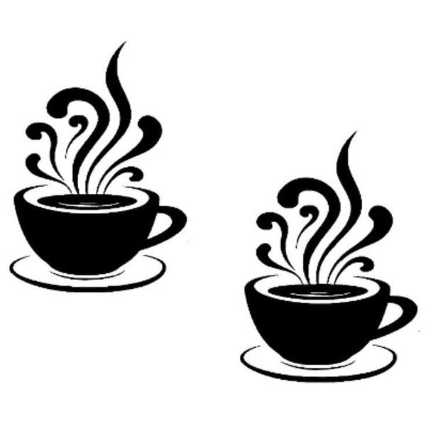 Väggdekal - Kaffekoppar