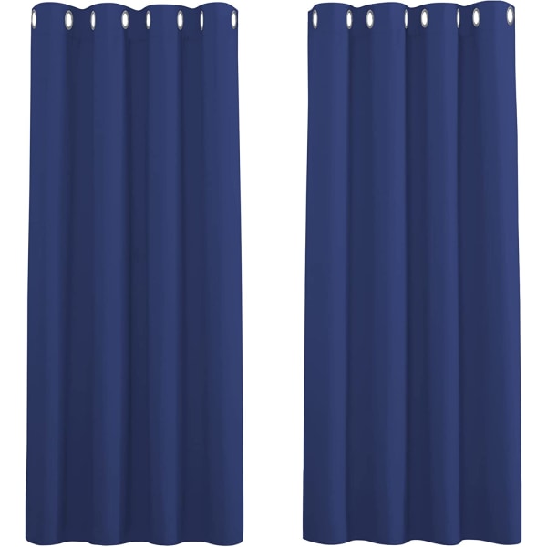 2 mörkläggningsgardiner (marinblå 132*60cm)