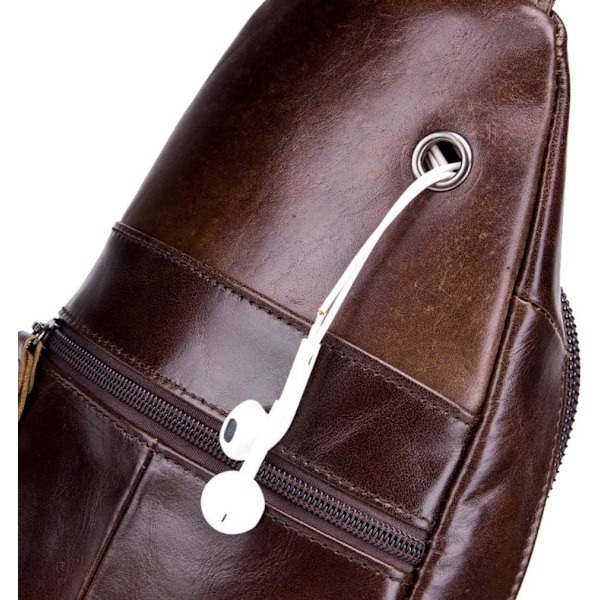 Axelremsväska i läder Crossbody Herr Dam Resor Utomhussporter, Ryggsäck