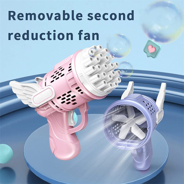 23-håls bubbelpistol bubbelmaskin, automatisk bazooka, rosa