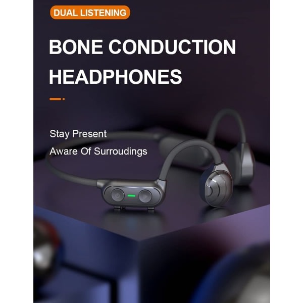 Bone Conduction Hörlurar Bluetooth 5.0, Wireless Open Ear Black