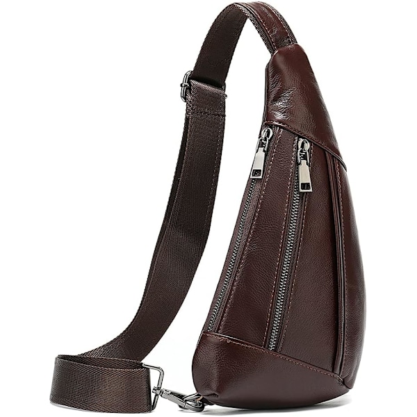 Axelremsväska i läder Crossbody Herr Dam Resor Utomhussporter, Ryggsäck