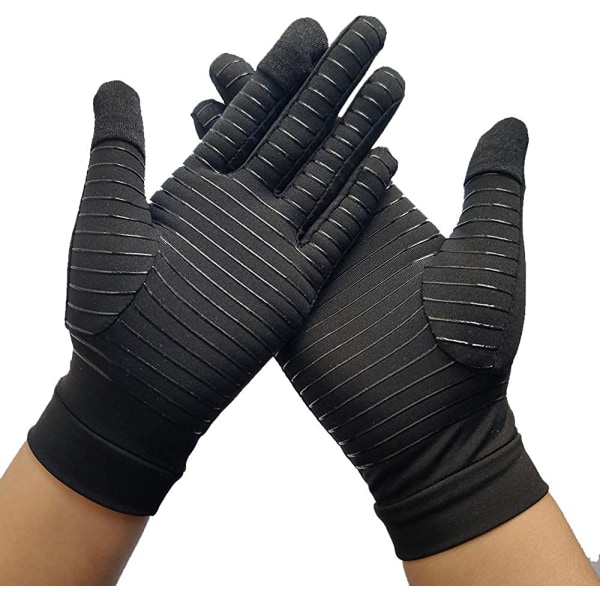 Full Finger Gloves Kopparinfunderade kompressionshandskar, XL