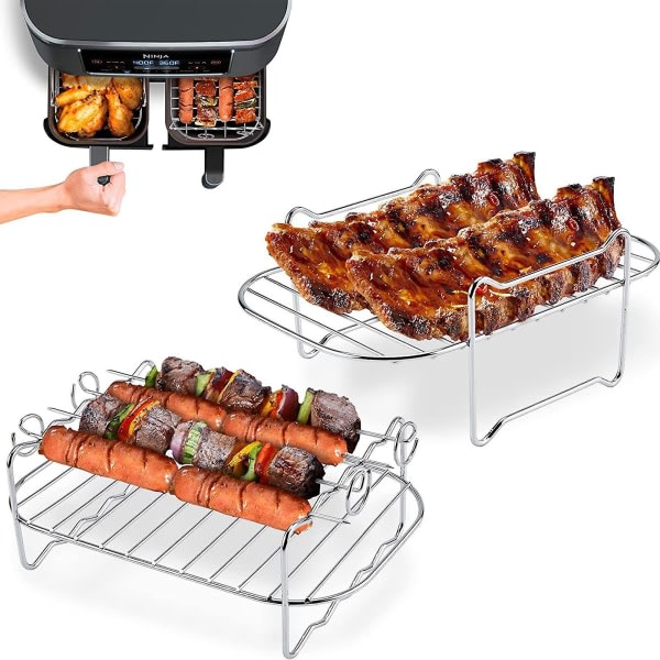 Airfreeer är tillämplig på 8qt Double Pot Double Basket Air Stekpanna Tillbehör Ninja Food Grill Rack och Grill