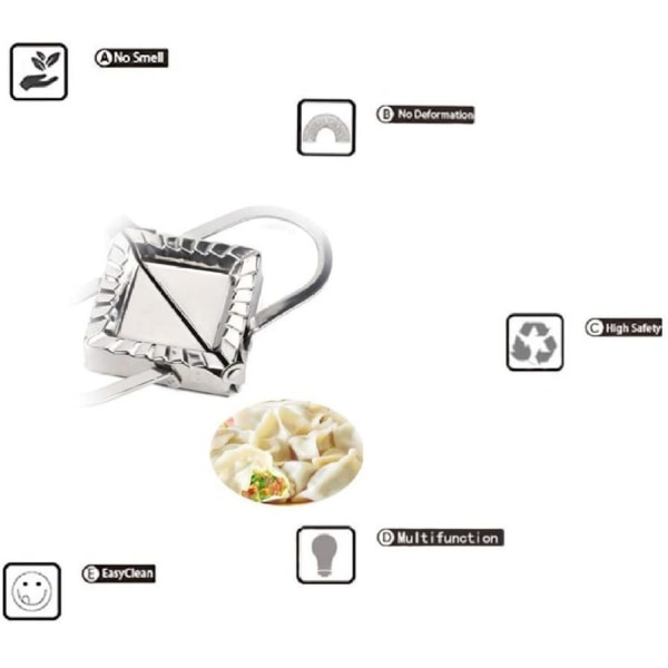 Rostfritt stål Ravioli Dumpling Maker set, Triangle Dumpling Maker Ravioli Form Bakverk också