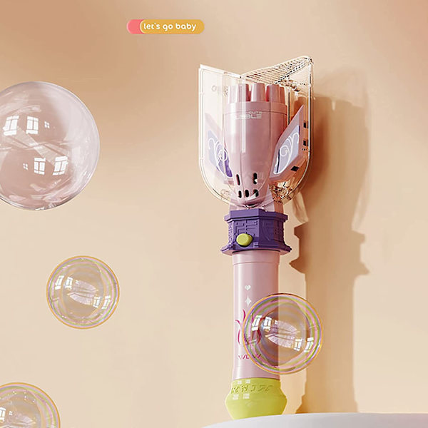 8-håls bubbelpistol, automatisk elektrisk bubbelmaskin rosa