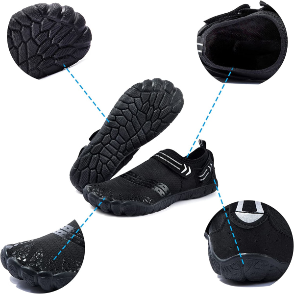 Aquatic Water Beach Shoes för män Halkskydd (37EU svart) black 37EU