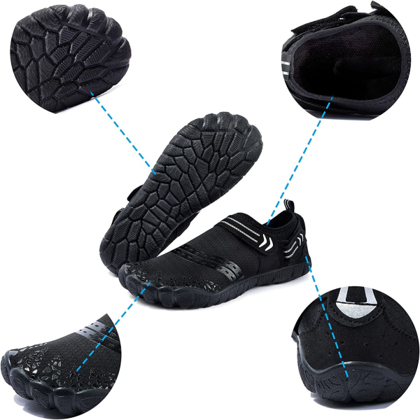 Aquatic Water Beach Shoes för män Halkskydd (42EU svart) black 42EU