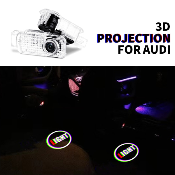 4ST Bildörr 3D LED Styling Lamp Projektor För Audi Sline A1 A3 A4 A5 A6 A7 Q3 Q7 TT R8 B5 B6 B8