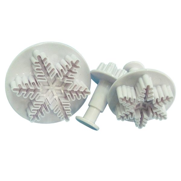 6st Snöflinga Cookie Cutters Dekorera Fondant Präglingsverktyg Snöflinga Plunger Cake Cutter