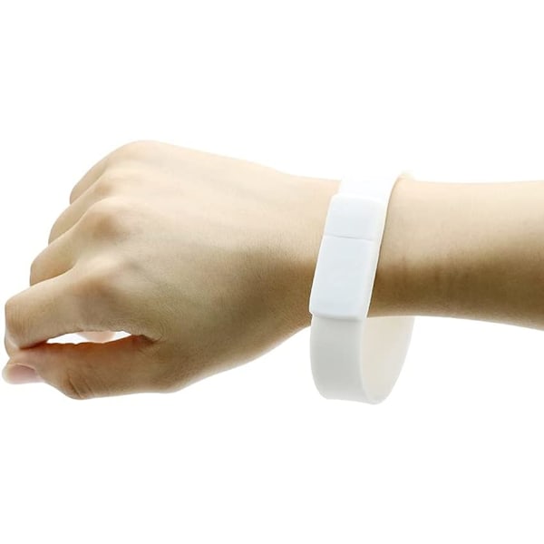 Bärbar vattentät armbandsdesign USB -blixt, vit 16GB