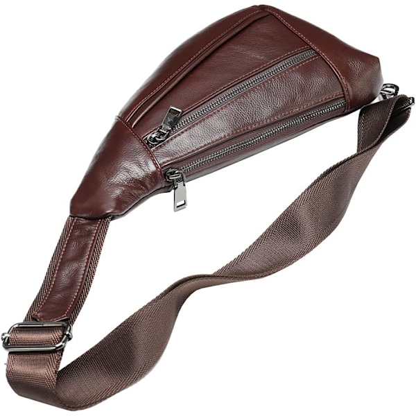 Axelremsväska i läder Crossbody Herr Dam Resor Utomhussporter, Ryggsäck