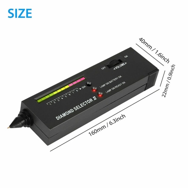 Diamond Tester Selector Upplyst smycke Gem Tester Tool med LED-indikator