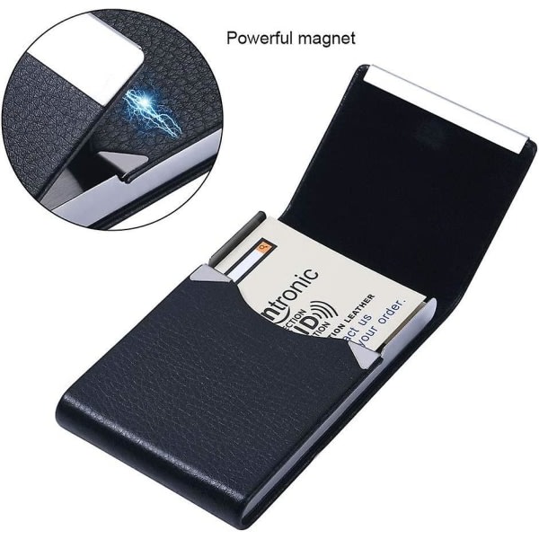 Crday visitkortshållare | Pu läder kreditkortshållare | Magnetiskt spänne i rostfritt stål