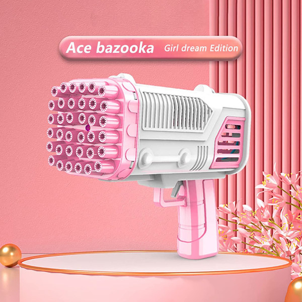 36 håls bubbelpistol, automatisk bazooka elektrisk bubbla, rosa